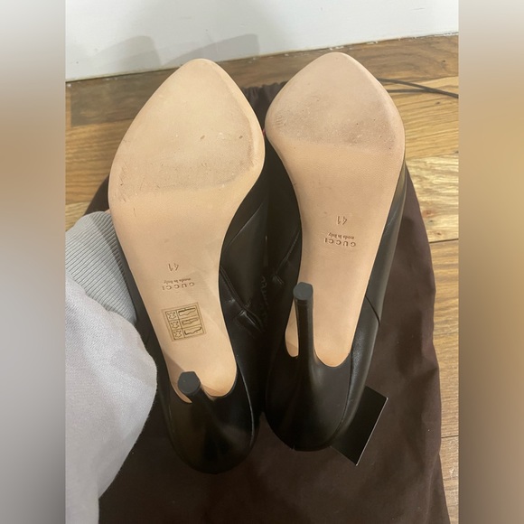 NWT Gucci Black Leather Ankle Boots Size 41 - Picture 6 of 7